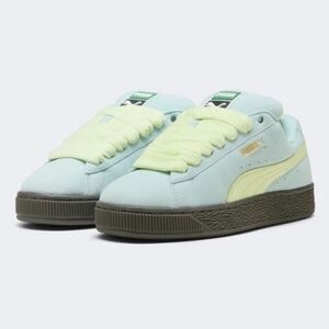 Puma Light Blue and Lime Sneakers